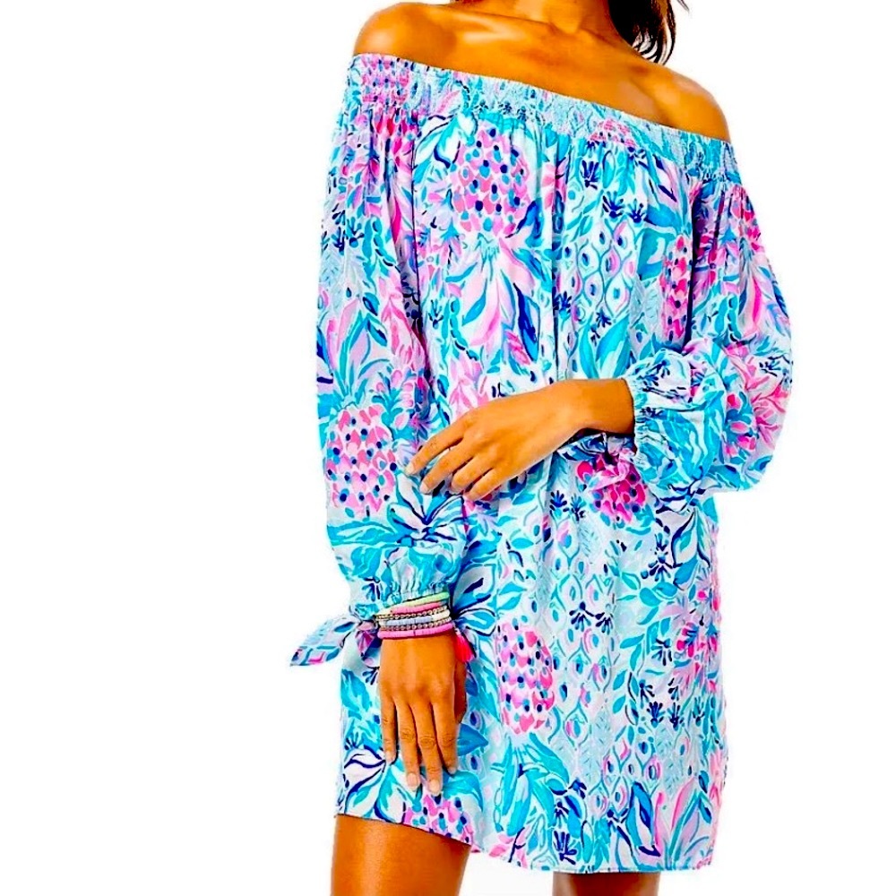 Beautiful Lilly Pulitzer off shoulder MaryEllen Dress.